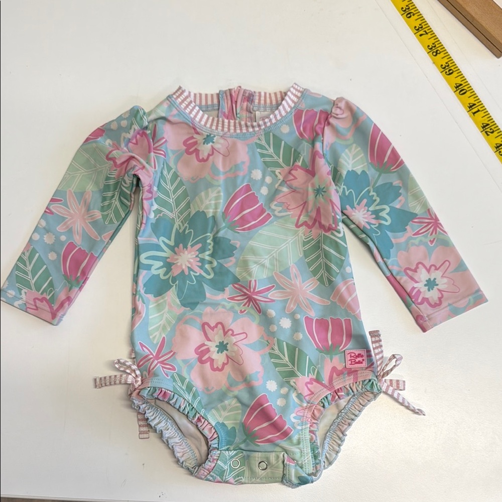 Ruffle Butts Pastel Striped Baby Swimsuit